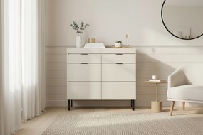 Sentia komód 105 cm, kétajtós két fiókkal - kasmír / fekete