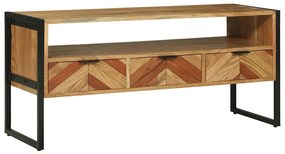 TV szekrény fiókkal Barna 100 x 35 x 50 cm Tömör akácfa