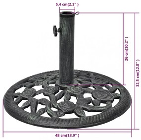 öntött vas napernyő talp 12 kg 48 cm