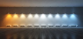 LED asztali lámpa kijelzővel, barna