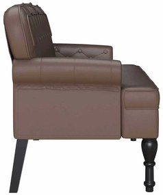 vidaXL Chesterfield Pad Barna 119.5 x 64.5 x 75 cm Műbőr