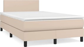 vidaXL cappuccino színű műbőr rugós ágy matraccal 120 x 200 cm