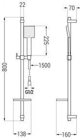 Mexen Royo fürdőgarnitúra DQ45, fekete - 72203DQ45-70