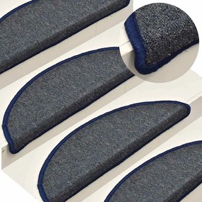30 db sötétszürke és kék félkör alakú lépcsőszőnyeg 56 x 17 x 3 cm