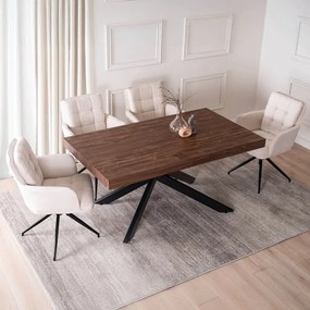 HAMPTON bővíthető asztal 160-240 cm dió/fekete