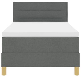 Boxspring ágy matraccal Sötétszürke 100x200 cm Szövet