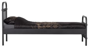 Fekete egyszemélyes ágy ágyráccsal 90x200 cm Moos – WOOOD