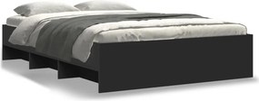 vidaXL fekete szerelt fa ágykeret 140x190 cm