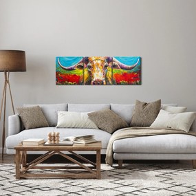 Kép - Festett tehén (órával) (90x30 cm)