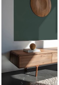 Barna diófa TV-állvány 220x45x45 cm Fawn – Gazzda