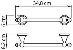 GEDY NV213013 Nevis törülközőtartó 30 x 8,2 cm, króm