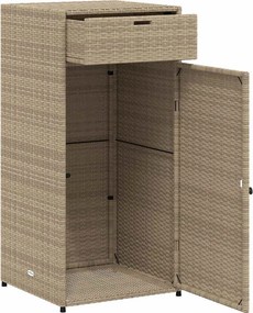 vidaXL bézs polyrattan kerti tárolószekrény 55 x 55 x 111 cm