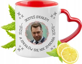 Pawel Kukiz Piros bögre szív alakú füllel Ajándék