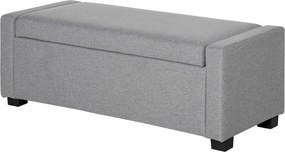 HOMCOM Tároló Pad, Kárpitozott Pad Tárolórekesszel, Ágy Vége Pad, Modern Dizájn, Műanyag, Szürke Szövet, Többfunkciós, 120x50x44cm, Szürke | Aosom