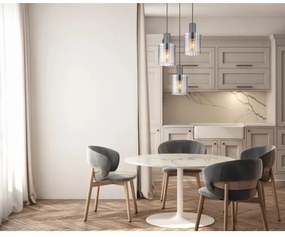 Globo 15904-3HR - Csillár zsinóron TULIVAR 3xE27/40W/230V átm. 48 cm szürke