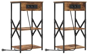 Éjjeli Szekrények 2 pcs Füstölt tölgy 41 x 31 x 76 cm Faanyag