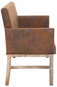 barna művelúr pad karfával 140 cm