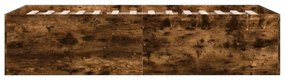 füstös tölgy színű szerelt fa ágykeret 90 x 200 cm