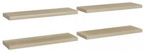 4 db tölgyszínű MDF fali polc 80 x 23,5 x 3,8 cm