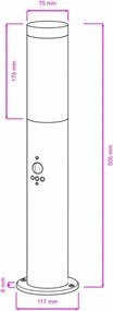 BRILAGI - Kültéri lámpa érzékelővel ELIA 1xE27/20W/230V IP44 50 cm antracit