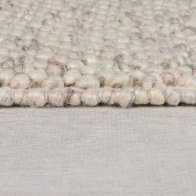 Krémszínű kézi szövésű gyapjúkeverék futószőnyeg 60x230 cm Minerals Border – Flair Rugs