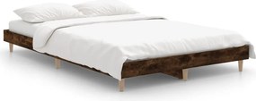 vidaXL füstös tölgy színű szerelt fa ágykeret matrac nélkül 120x190 cm