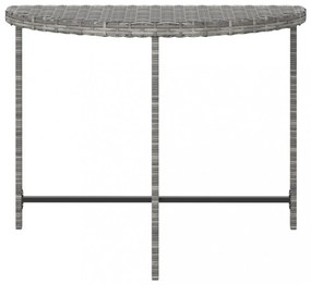 szürke polyrattan kerti asztal 100 x 50 x 75 cm