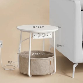 Lerakóasztal 45x45x50 cm, MDF, fehér, AKF-E1028 WT