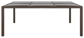 vidaXL barna üveglapos kerti asztal 200 x 150 x 75 cm