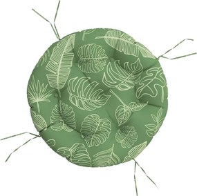 vidaXL levélmintás oxford-szövet kerek párna Ø 60 x 11 cm
