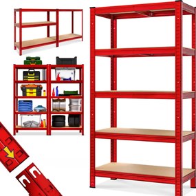 HEAVY nagy teherbírású polc, max. 875kg, 180×90×40cm, piros Monzana