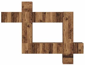 TV szekrény garnitúra 10 pcs Régi fa 30.5 x 30 x 90 cm Faanyag