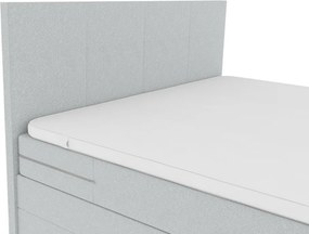 Kárpitozott Boxspring Ágy CARINA 140x200 cm világosszürke Matrac: Bonell rugós matrac