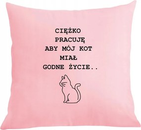 Vicces párnahuzat Keményen dolgozom a Macskának