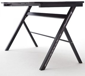 mcRACING Basic 4 gamer íróasztal fekete karbon optika borítással és beépített LED világítással