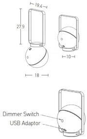 Zambelis E233 - állítható LED kültéri lámpa LED/1,5W/3,7V 2600 mAh IP44 fekete