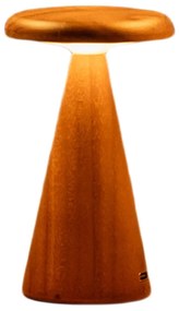 Natúr színű LED asztali lámpa fa búrával (magasság 14 cm) Sylva – Gingko