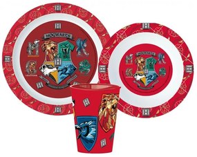 Harry Potter School Shields étkészlet, micro műanyag szett, pohárral 260 ml