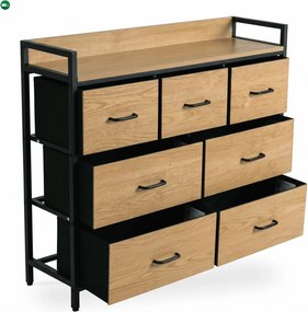 Komoda z Szufladami HUDSON 98 cm Dąb/Czarny