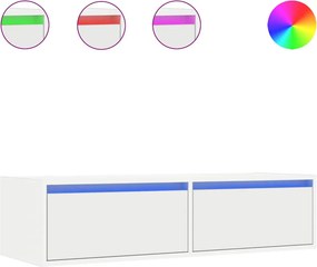 vidaXL TV szekrény LED világítással fehér 100X35,5x25 cm