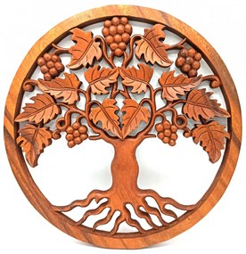 Fali dekoráció, az élet fája szőlő mintával 40cm