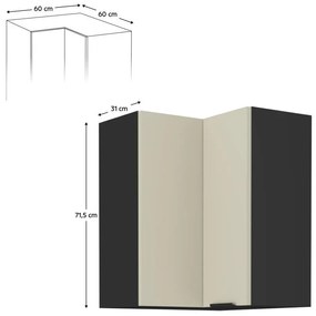 Felső sarok konyhaszekrény Arikona 60x60 GN 72 2F (kasmír + fekete) . 1097051