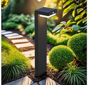 Solight Solight WO7202 - Palermo LED napelemes lámpa szenzorral, 5W, 2000mAh, IP54, feke SL1581