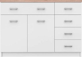 Komód 2d5s, fehér/tölgy sonoma, TOPTY TYP 08