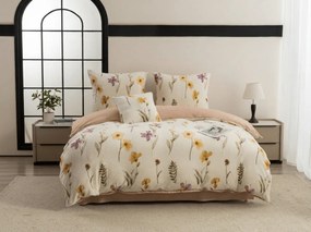Kétoldalas ágynemű DUO SENSE WILDELLA krém mikroplüss/flanel Ágyneműhuzat mérete: 2 db 70 x 90 cm | 200 x 220 cm