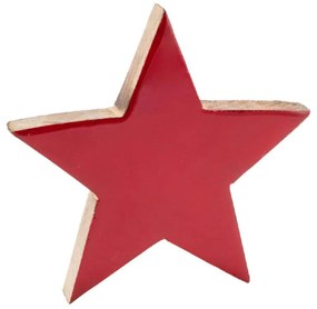 Dekoráció csillag nak,-nek mangófa, piros, 18 x 18 x 3 cm