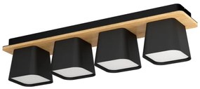 Eglo 390008 - Mennyezeti lámpa RUSCIO 4xE27/40W/230V fekete/barna