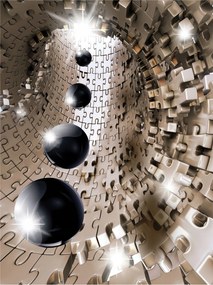 Fotótapéta Alagút Gömb Metál Illúzió Perspektíva Absztrakt 184x254 +ragasztó