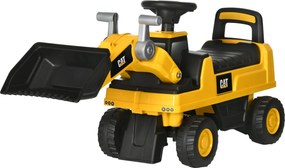 HOMCOM Ülő Digger Játék Digger Állítható Lappal, Harang, Tárolóhellyel Az Ülés Alatt, Ülő Játék Digger 25 kg-ig, 18 Hónapostól Sárga | Aosom