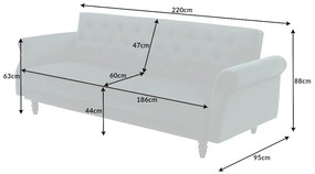 Design ágyazható kanapé Talise 220 cm zöld bársony